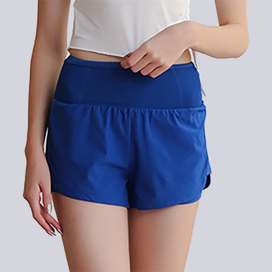 Wholesale Women's Fake Two-Piece Yoga Shorts – Quick-Dry Anti-Exposure