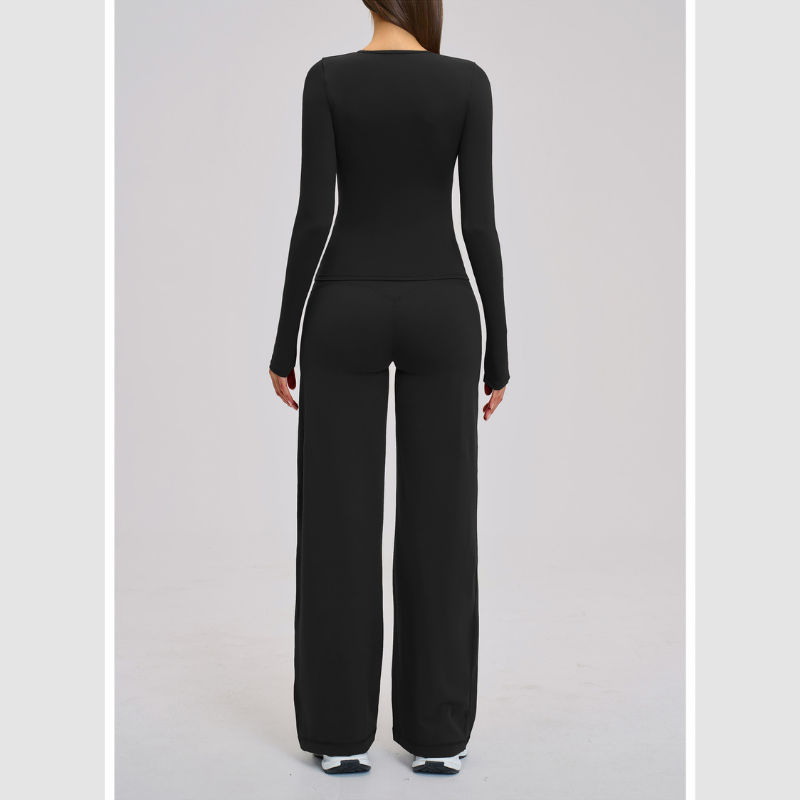 Wholesale wide-leg loose-fitting pants + long-sleeved top