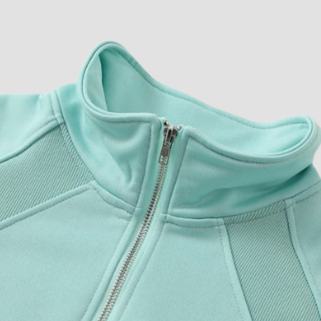 Wholesale Unisex Half-Zip Stand Collar Long Sleeve Sweatshirt