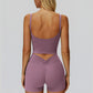 Sports vest with U-shaped+High waisted sports shorts 2-piece set
