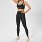 Contrasting color removable bra pads + athletic leggings 2-piece set