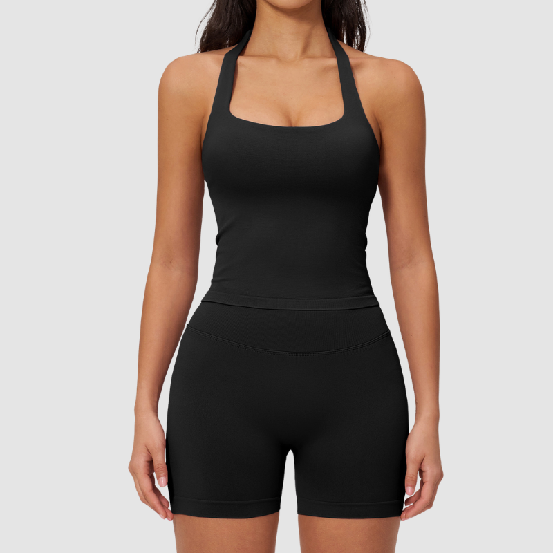 Wholesale Seamless Racerback Tank Top & High-Waist Biker Shorts Set – Quick-Dry Yoga 2-Piece