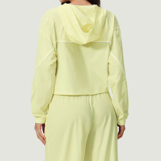 Wholesale Women's UPF50+ Sun Protection Colorblock Cropped Hoodie Jacket – Lightweight Breathable Outdoor Running Sportswear