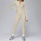 Long-sleeved stand-up collar slim-fit sports jumpsuit