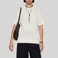 Wholesale Men's Old Money Style Knit T-Shirt – Striped Texture Short Sleeve