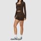 Wholesale Women's Racerback Tank, Shorts & Cardigan Yoga 3-Piece Set