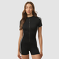 Wholesale Zipper Hip High Sports Shorts Jumpsuits