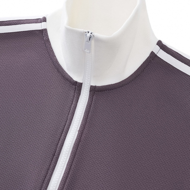Wholesale Zippered contrasting stand up collar | Wonderxfans bulk activewear