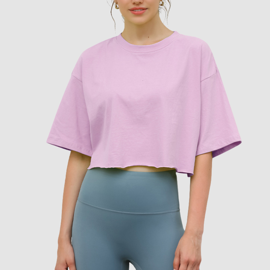 Wholesale Cropped Slim Fit Round Neck | Wonderxfans bulk activewear