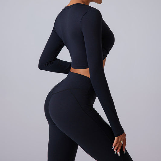 Wholesale cross long sleeve sports crop | Wonderxfans bulk activewear