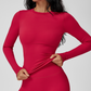 Wholesale Women's Brushed Long Sleeve Yoga Top – Crew Neck Slim Fit Athletic T-Shirt