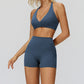 Sports bra+High waisted sports shorts 2-piece set