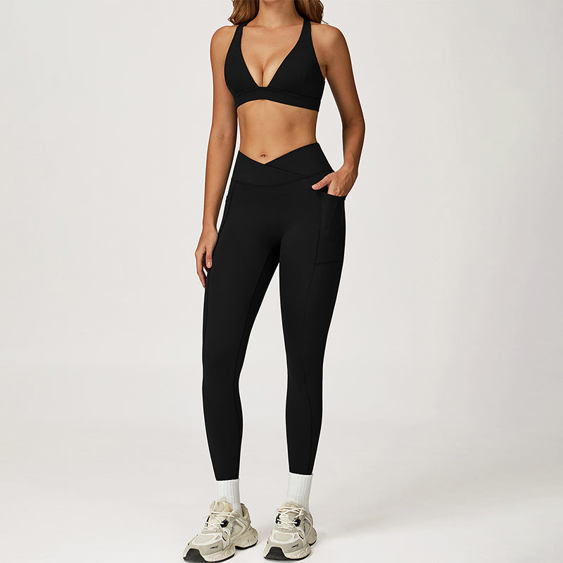 SPORTS BRA + HIGH WAIST LEGGINGS 2-PIECE SET