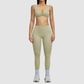 Wholesale Women's Brushed Halter Neck Backless Sports Bra + High-Waist Leggings Set – Yoga Fitness Activewear