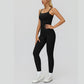 Sports vest with U-shaped+High-waisted slim-fit leggings 2-piece set