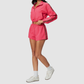 Wholesale Women's Stand-Collar Jacket and Shorts Set
