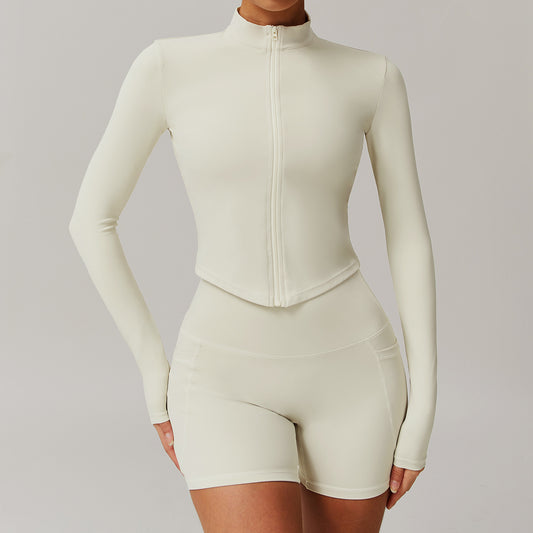 Wholesale Winter quick-drying long-sleeved yoga zipper | Wonderxfans bulk activewear