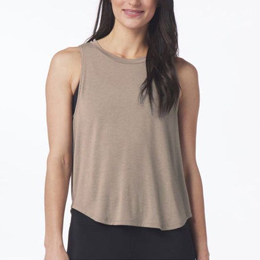 Loose Hollow-out Back Pleated Sleeveless tank top