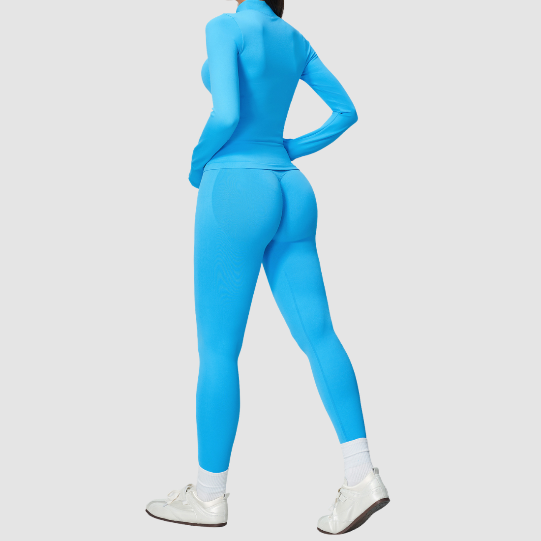 Wholesale Women's Stand-Collar Cardigan & High-Waist Leggings Yoga Set