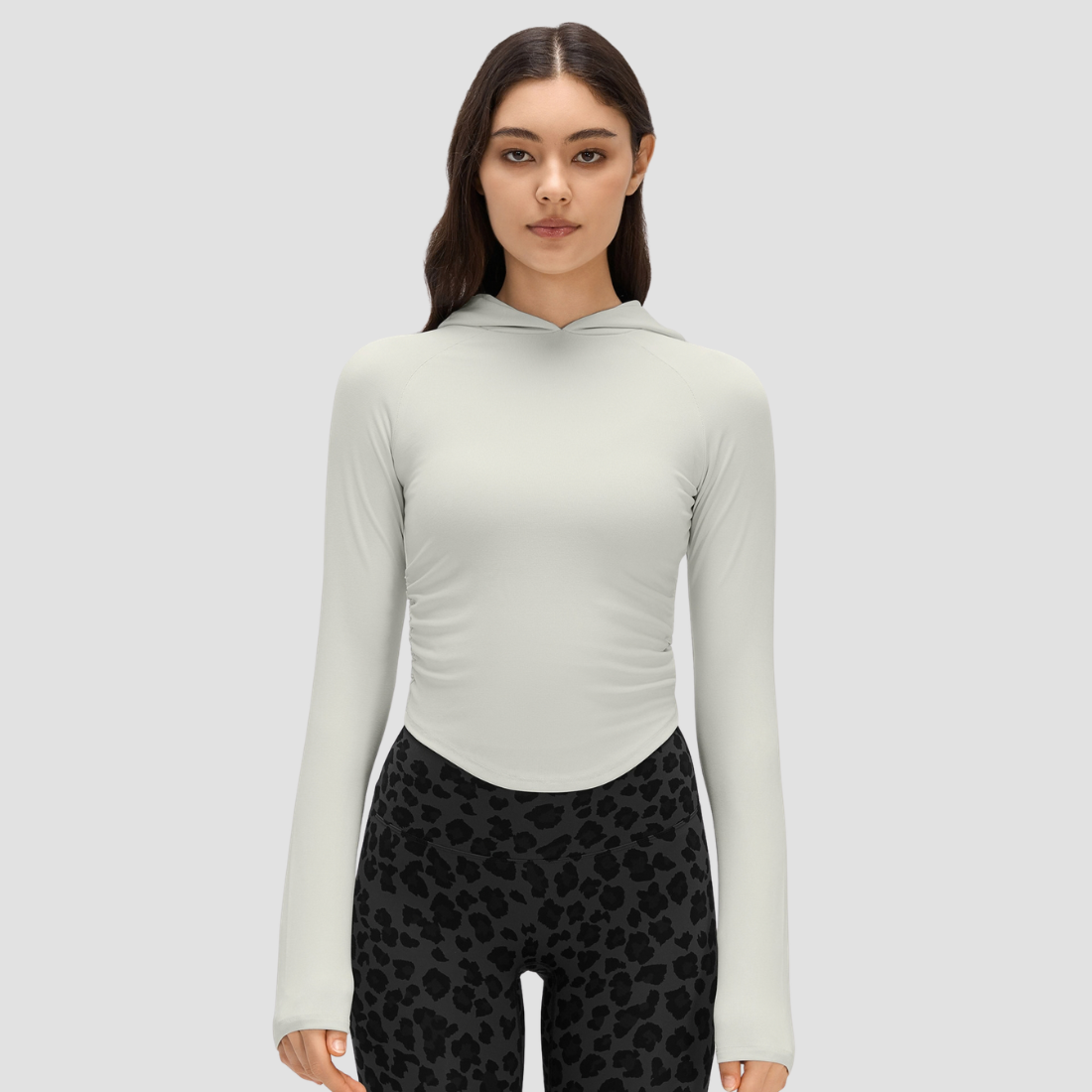 Wholesale Women's Long-Sleeve Hooded Sweatshirt Yoga Top