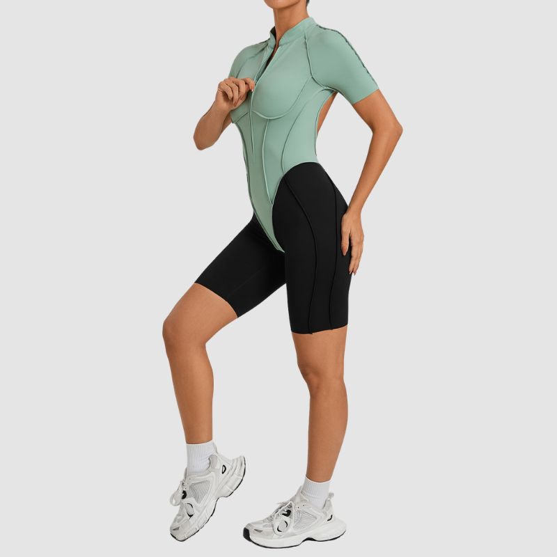 Wholesale Color blocked short sleeve backless | Wonderxfans bulk activewear