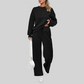 Wholesale Women's Long Sleeve Knit Sweatshirt & Wide-Leg Pants Set