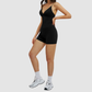 Wholesale thin-strap sports tank top + shorts 2-piece set