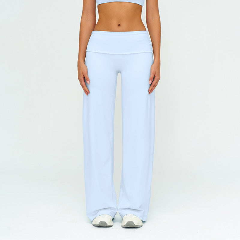 High-waisted loose wide-leg pants