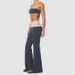 Wholesale Bandeau Contrast Color Flared Yoga Set – Tummy Control Fitness Outfit