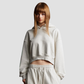 Wholesale Women’s Cropped Hooded Pullover – Relaxed Drop-Shoulder Sweatshirt