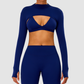 Wholesale Naked-Feel Half-High Collar Long-Sleeve Yoga Shrug – Cutout Sports Cardigan Coverup