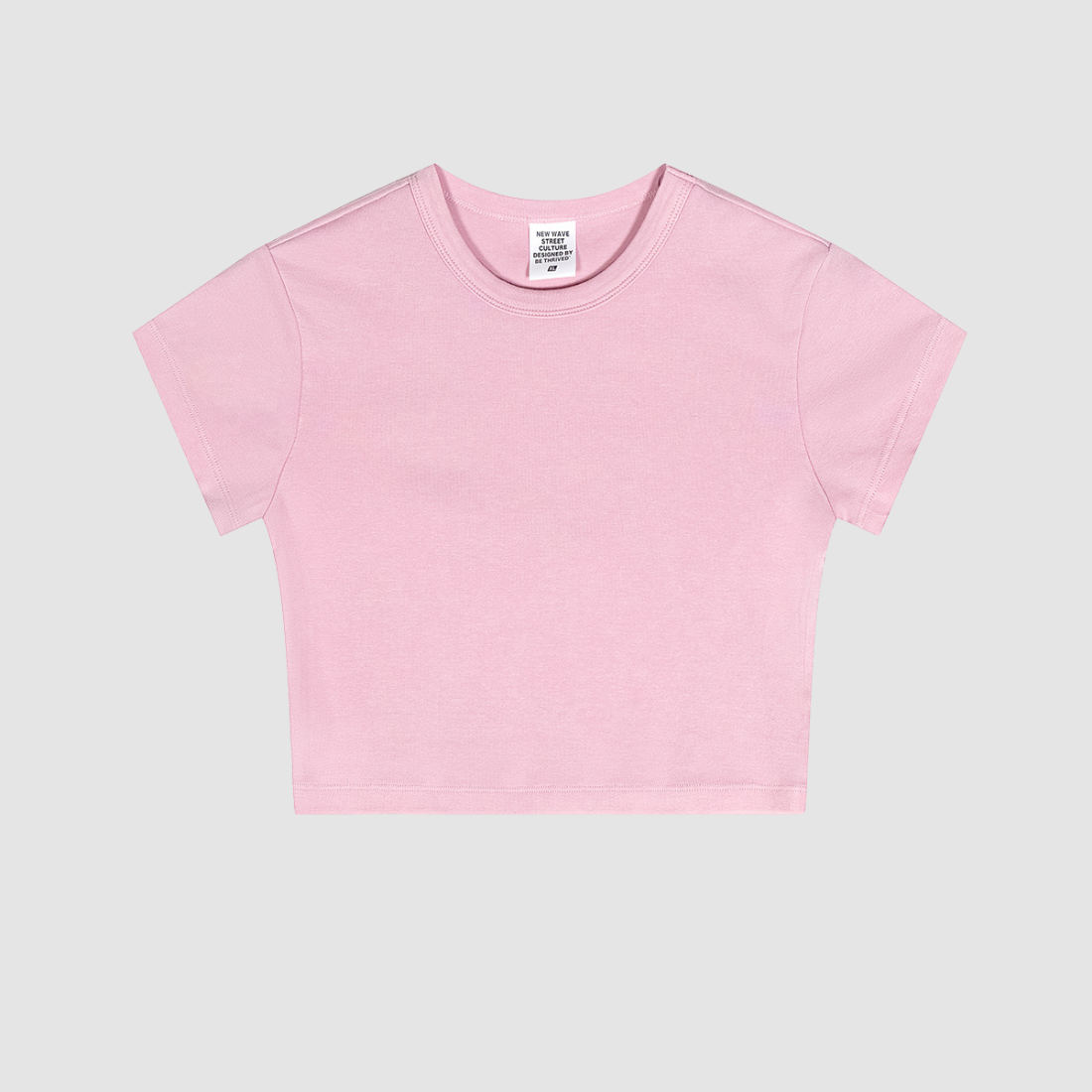 Wholesale Cropped Cotton-Spandex Tee – Vintage Streetwear Short Sleeve