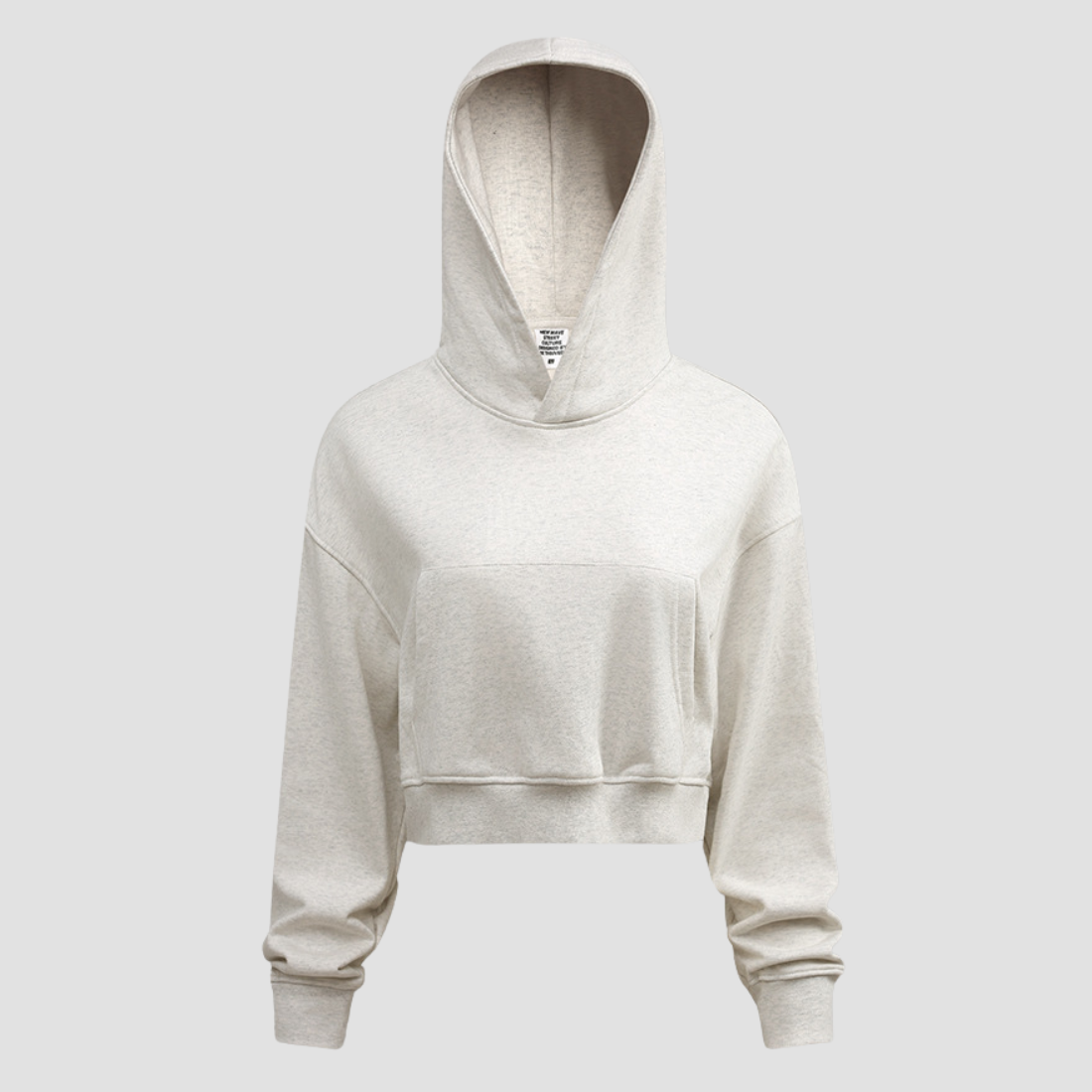 Wholesale Women’s Cropped Hooded Pullover – Relaxed Drop-Shoulder Sweatshirt