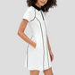 Wholesale Women's Polo Collar Tennis Dress – Color-Block Short-Sleeve Anti-Exposure Sports Dress
