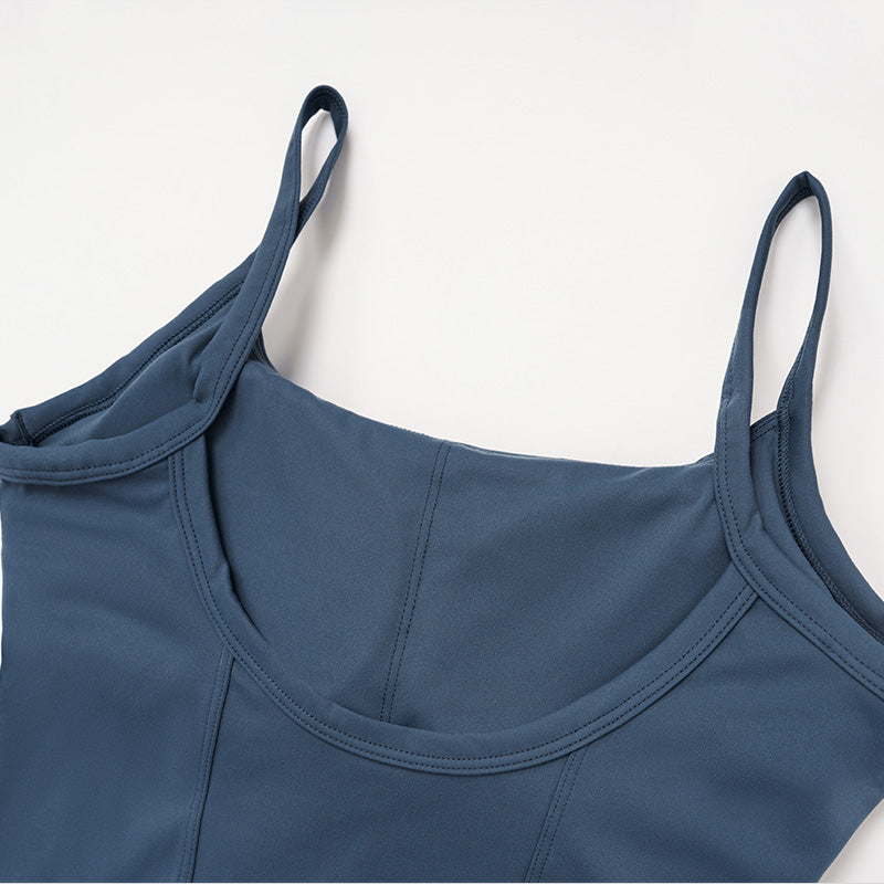 Sports vest with U-shaped+High waisted sports flared pants 2-piece set