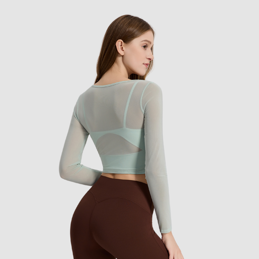 Wholesale Women's Tie-Front Yoga Top & Built-In Cup Bra Set