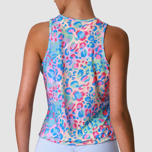 Wholesale Women's Floral Print Ice Silk Athletic Tank Top – Moisture-Wicking Gym Running Fitness Vest