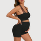 Pregnant women's yoga shorts and sports bra two-piece set