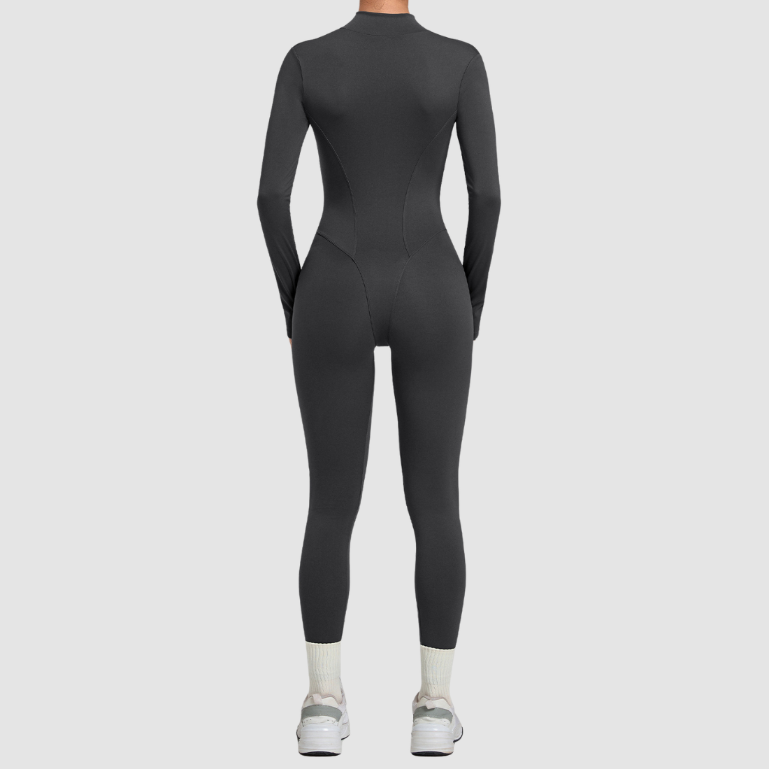 Wholesale Women's Zip-Front Long-Sleeve Yoga Jumpsuit