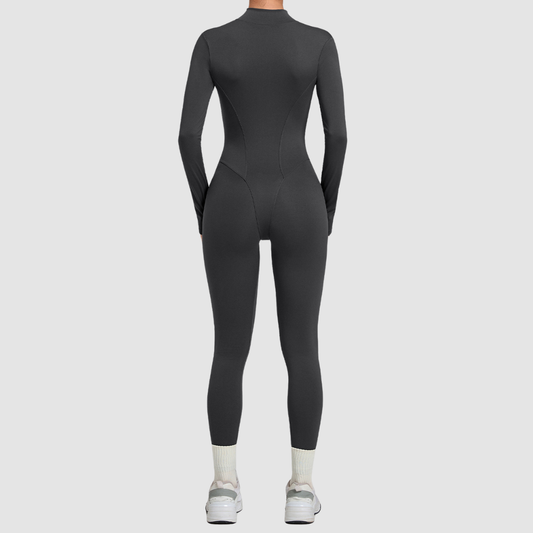 Wholesale Women's Zip-Front Long-Sleeve Yoga Jumpsuit