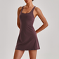 Wholesale Naked-Feel Anti-Exposure Sports Tennis Dress with Built-In Bra – Quick-Dry Active Dress
