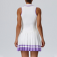 Women's Colorblock Polo Neck Tennis Dress with Built-in Chest Pad