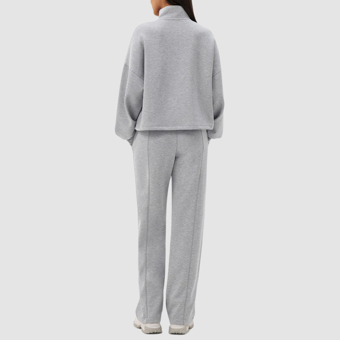 Wholesale Women's Modal Sports Set – Stand-Collar Sweatshirt & Straight-Leg Pants