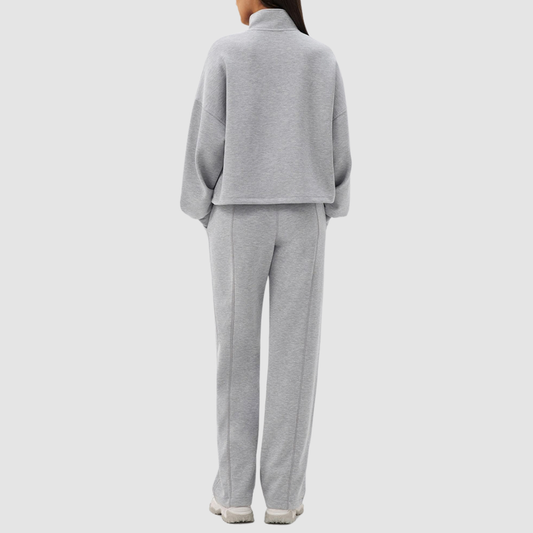 Wholesale Women's Modal Sports Set – Stand-Collar Sweatshirt & Straight-Leg Pants