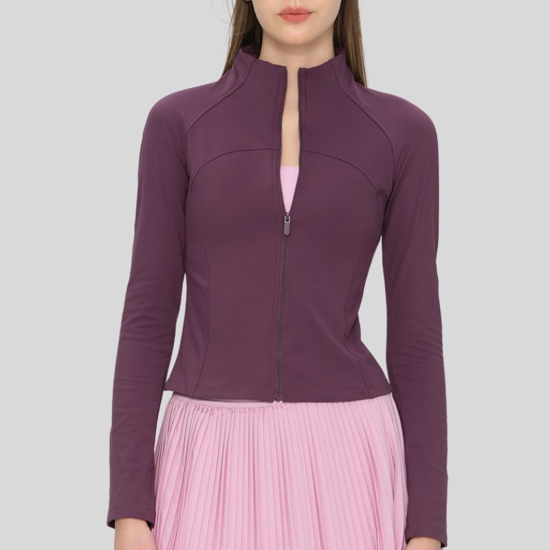 Stand-up collar fleece-lined warm coat