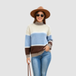 [Wholesale Women’s Colorblock Mock-Neck Knit Sweater