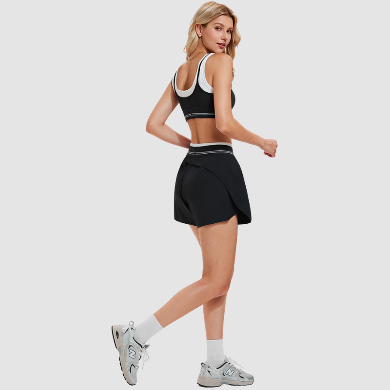 Wholesale Women's Color-Block High-Waist Athletic Shorts – Slim Fit Butt-Lifting Gym Running Shorts YCF2534501