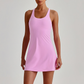 Wholesale Naked-Feel Anti-Exposure Sports Tennis Dress with Built-In Bra – Quick-Dry Active Dress