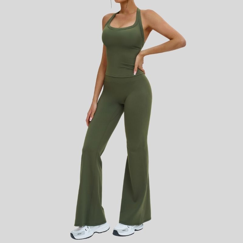 Wholesale Halter tank top + Sports Flared Pants