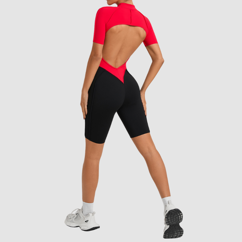 Wholesale Color blocked short sleeve backless | Wonderxfans bulk activewear